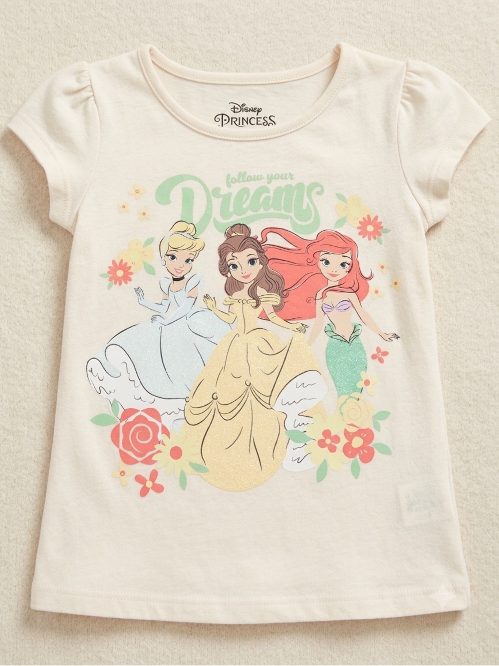 Disney Princess Top 4T Belle Ariel Cinderella EUC